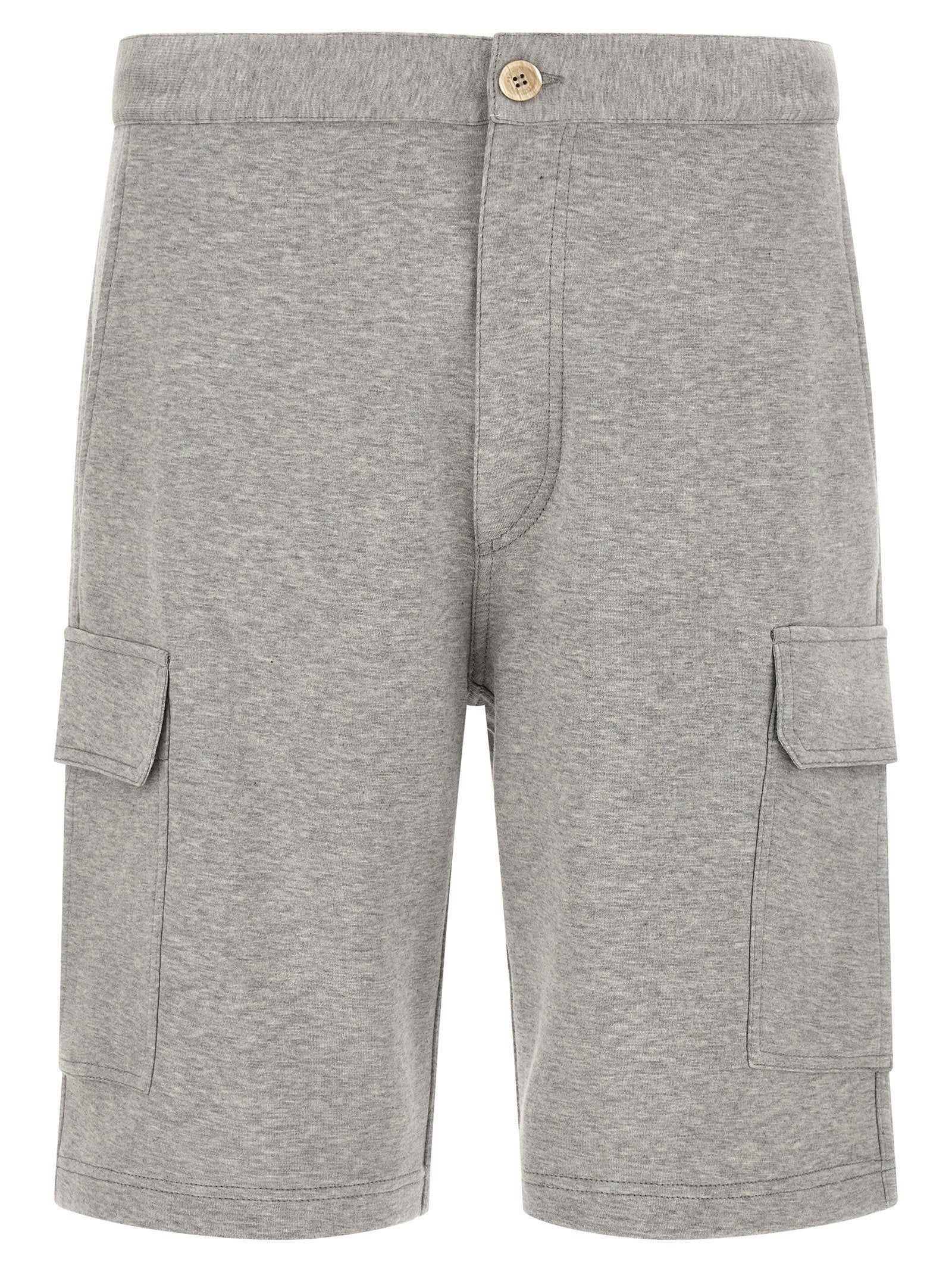Brunello Cucinelli Cotton-Cashmere Blend Cargo Shorts — grey