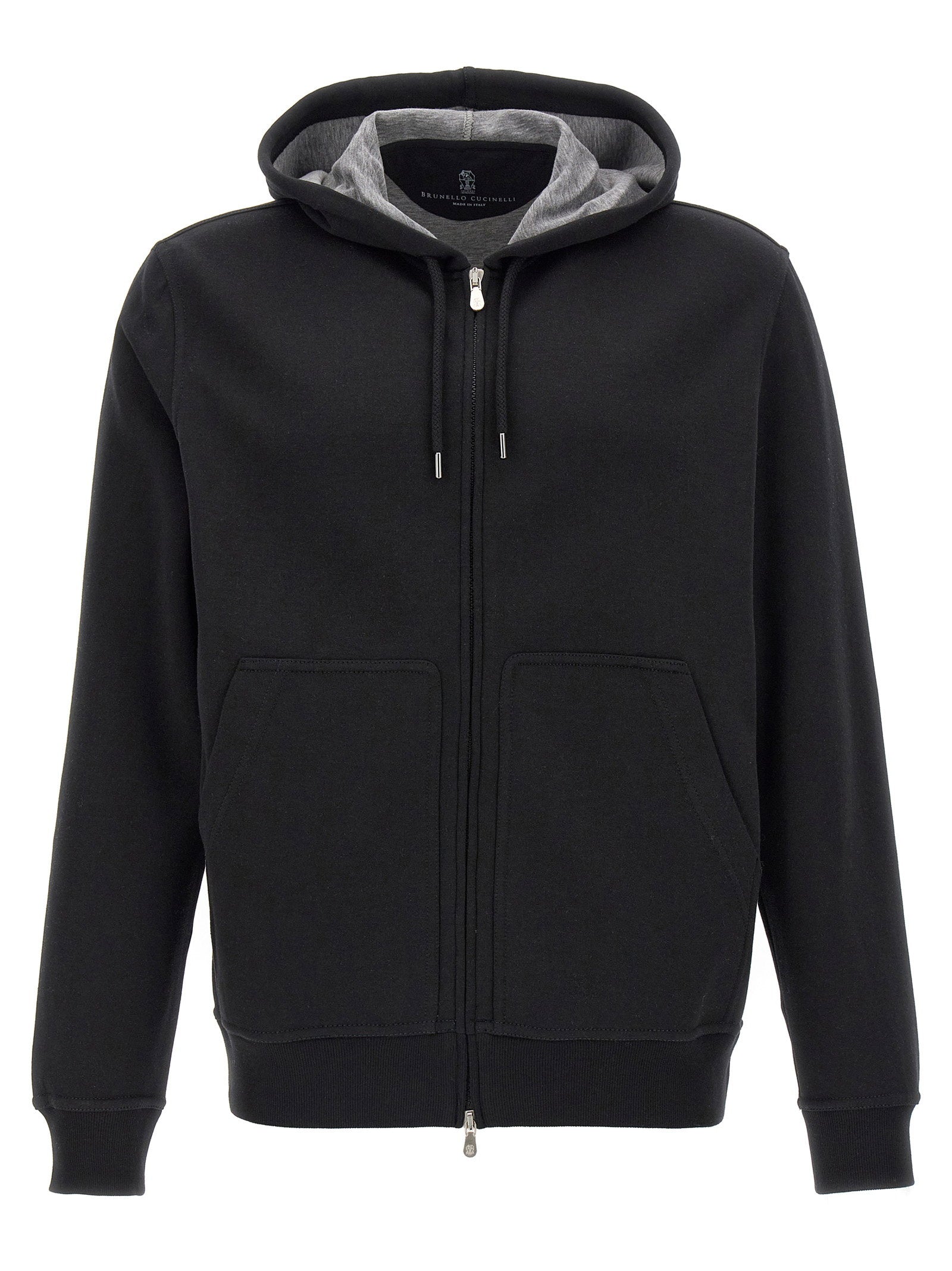 Brunello Cucinelli Cashmere Silk Blend Hoodie — Black