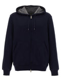 Brunello Cucinelli Cotton Blend Hoodie — Navy