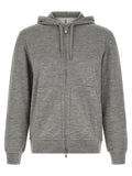 Brunello Cucinelli Cashmere and Silk Hoodie — Gray