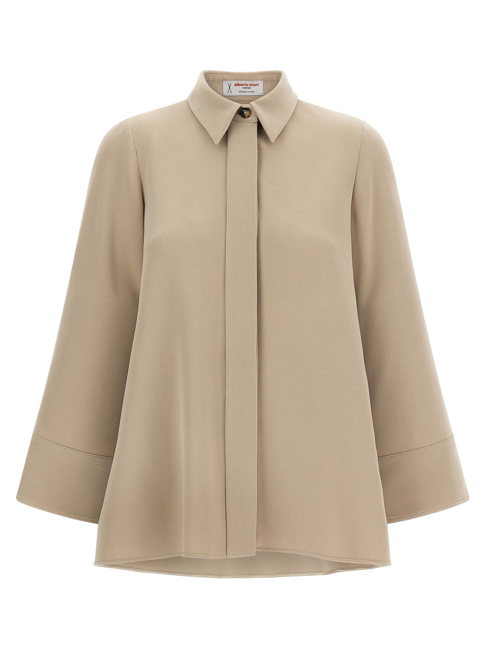 Alberto Biani 3/4 Sleeve Shirt — Beige
