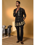 Black Turtle Tale Kurta Set By KYNAH, Luxury Indian Fashion & Bridal Wear