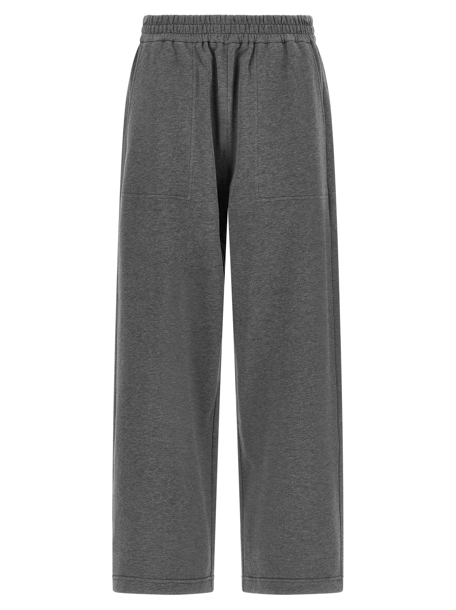 Brunello Cucinelli Pure Cotton Wide-Leg Joggers — Gray