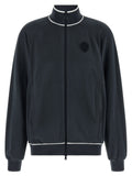 Brunello Cucinelli Heraldic Patch Cotton Sweatshirt — Navy