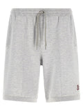 Brunello Cucinelli Double Knit Silk-Cotton Bermuda Shorts — Grey