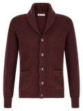 Brunello Cucinelli Malfilé Cotton Cardigan — Burgundy