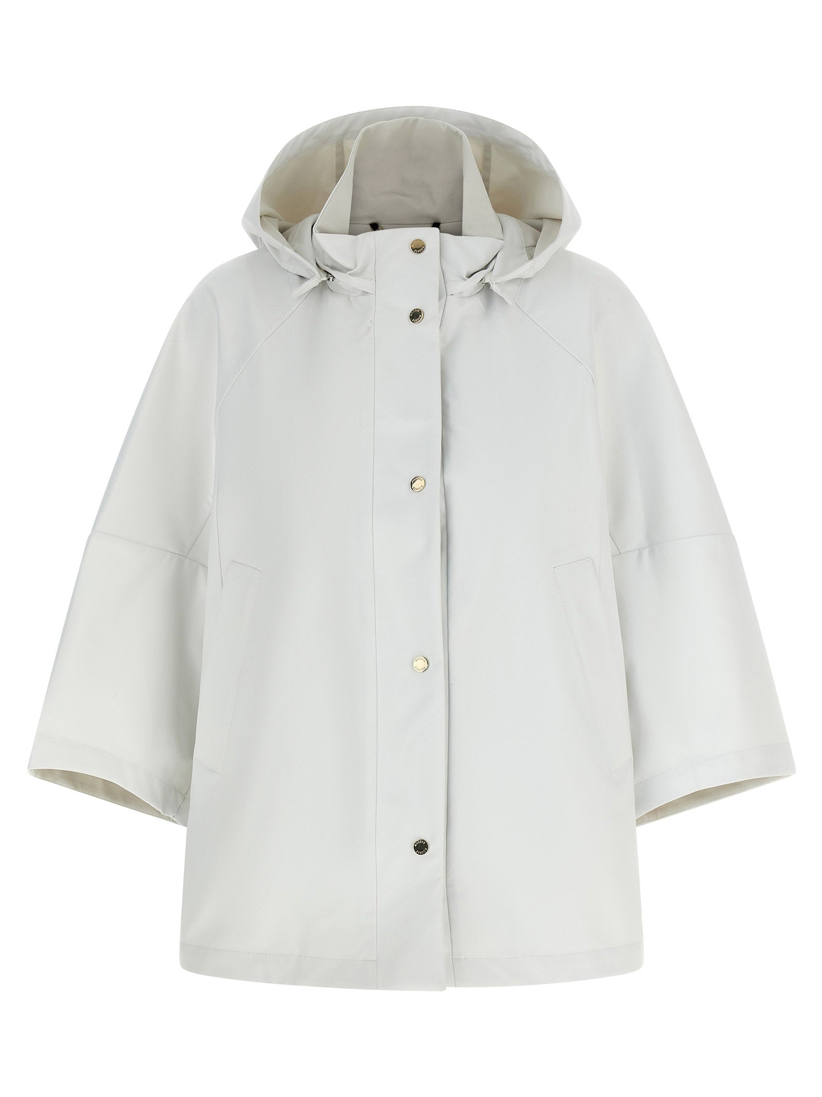 Moorer Water-Repellent Technical Fabric Raincoat — White