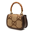 Small Jumbo GG Canvas Web Bamboo 1947 Top Handle Bag