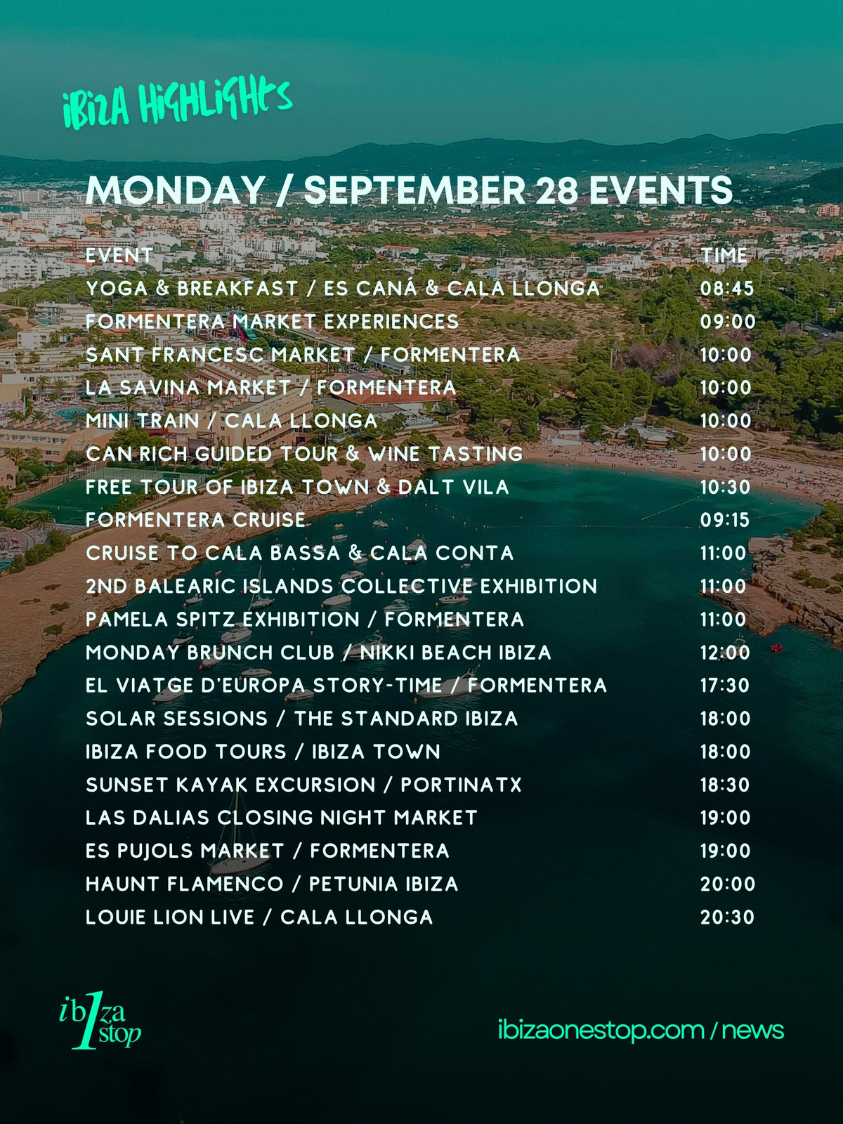 Monday, September 28 in Ibiza & Formentera: Las Dalias Closing Night Market, Markets, Art, Wellness & More