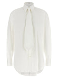 Brunello Cucinelli Cotton Poplin with Removable Tie Shirt — White
