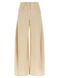 Brunello Cucinelli The Wide Barrel Trousers — Beige
