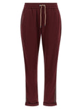 Brunello Cucinelli Track Joggers — Burgundy