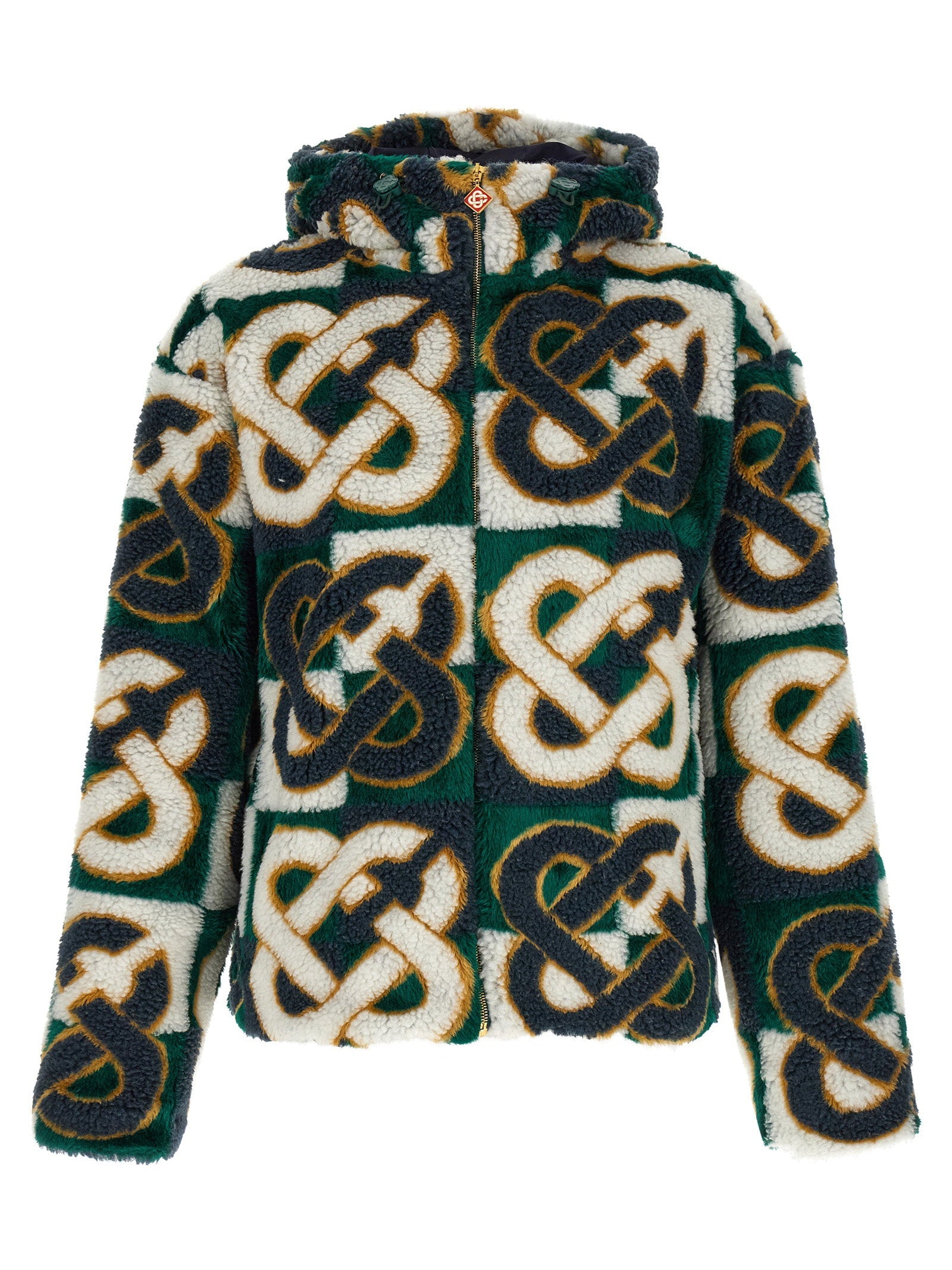 Casablanca Monogram Intarsia Fleece Jacket — Green