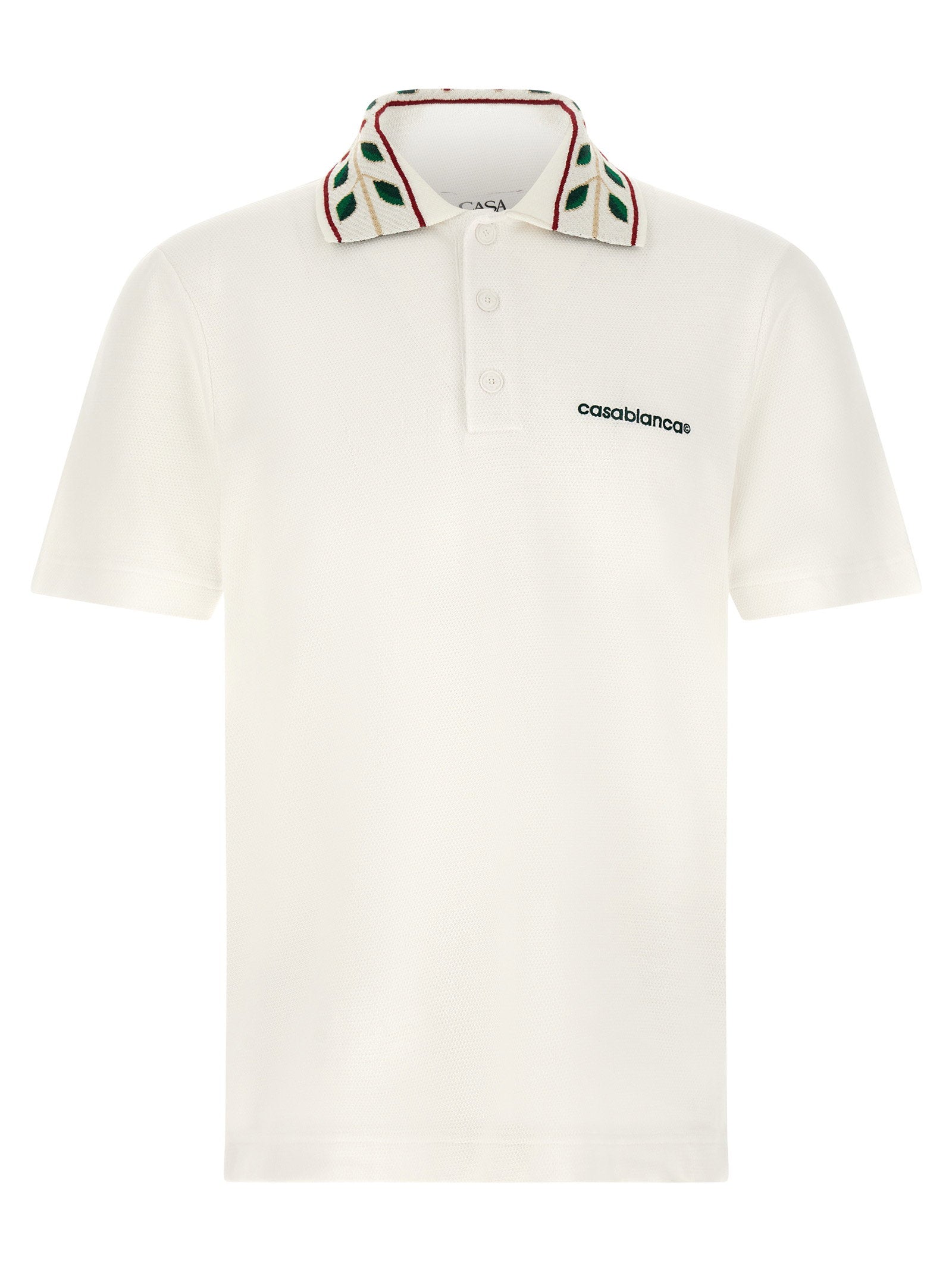 Casablanca Laurel Polo Shirt — White