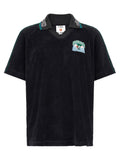 Casablanca Towelling Raglan Polo Polo Shirt — Black