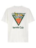 Casablanca Tennis Club Graphic-Print T-Shirt — Cream