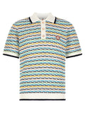 Casablanca Tuck Stitch Polo Shirt — Multicolor