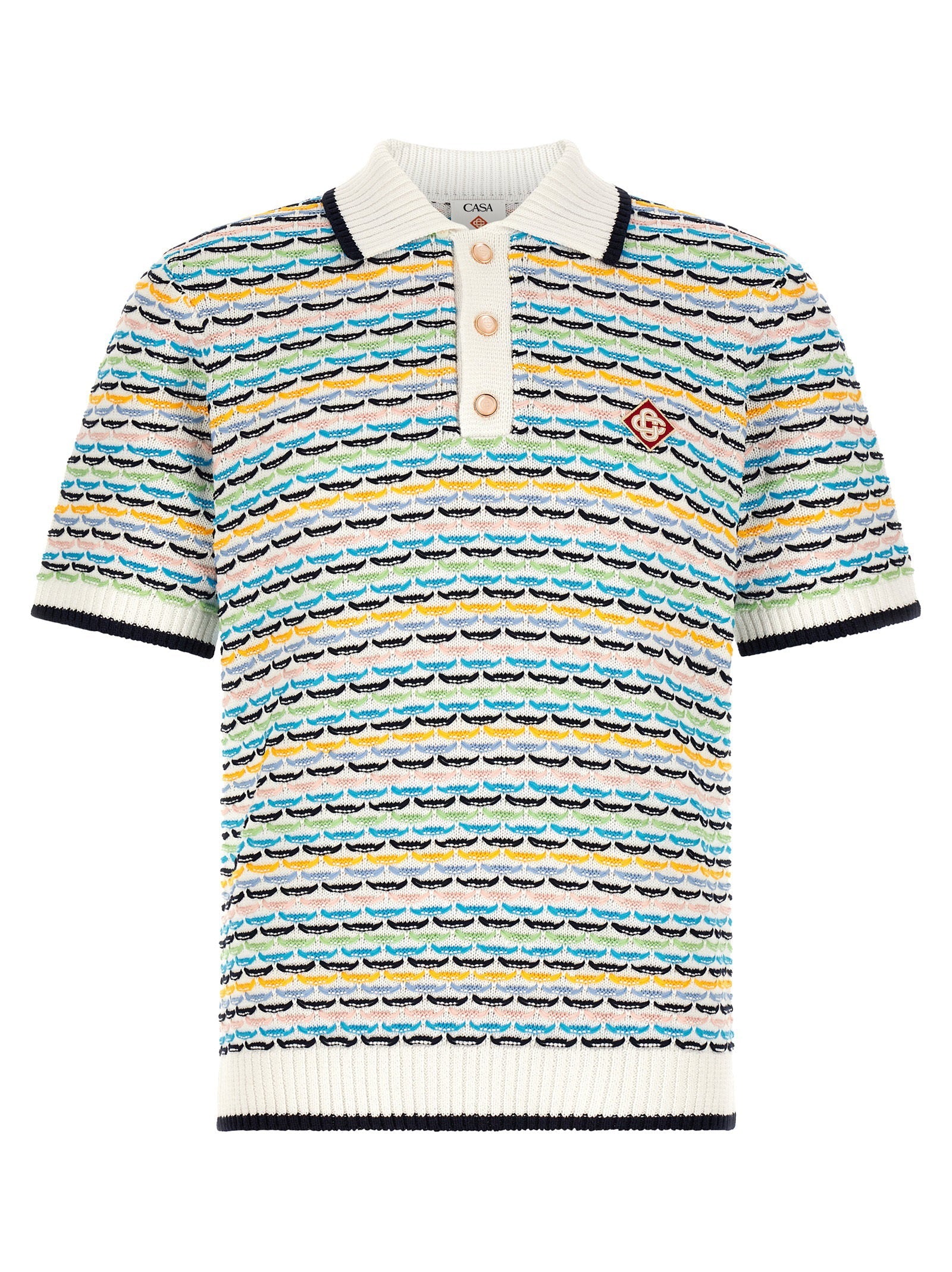 Casablanca Tuck Stitch Polo Shirt — Multicolor