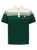 Casablanca Bouclé Striped Polo — green