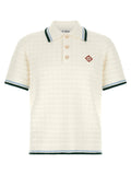 Casablanca Bouclé Polo Shirt — Ivory