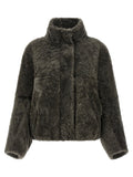 Brunello Cucinelli Lambskin Fur Coat — Gray