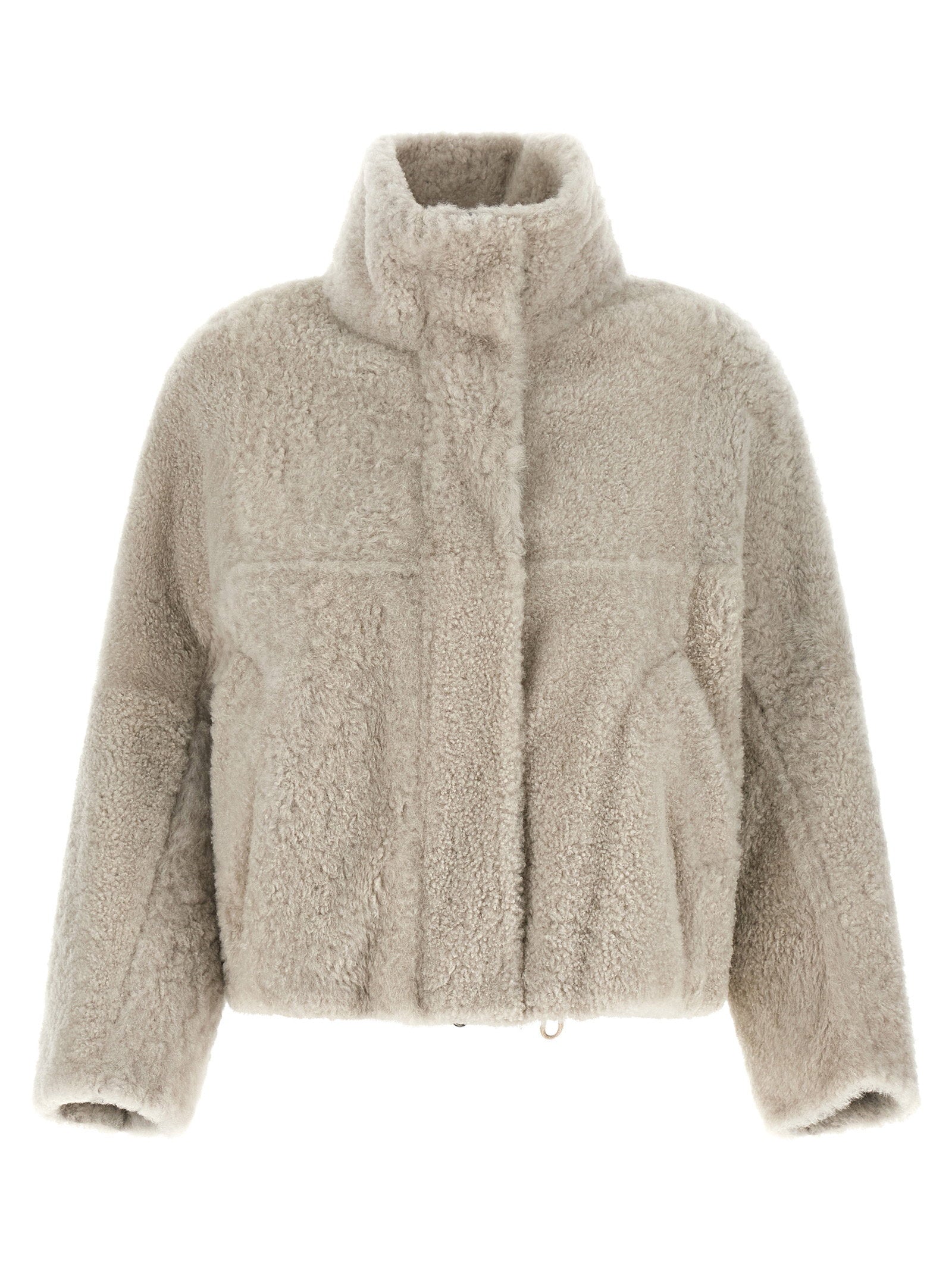 Brunello Cucinelli Shearling Coat — beige