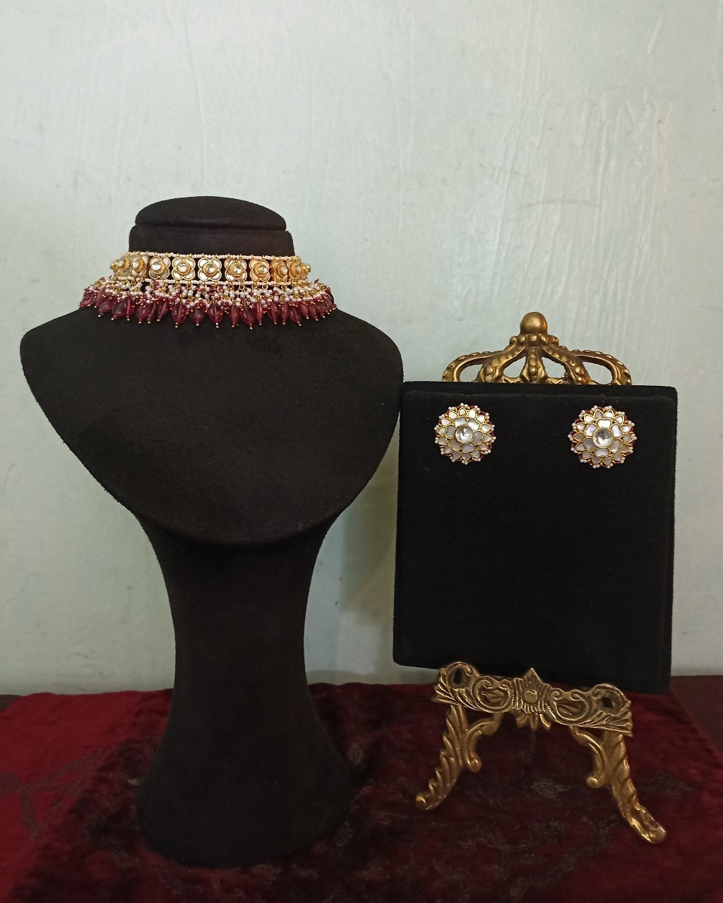 Celestia Mother Of Pearl Necklace Set By KYNAH, Luxury Indian Fashion & Bridal Wear