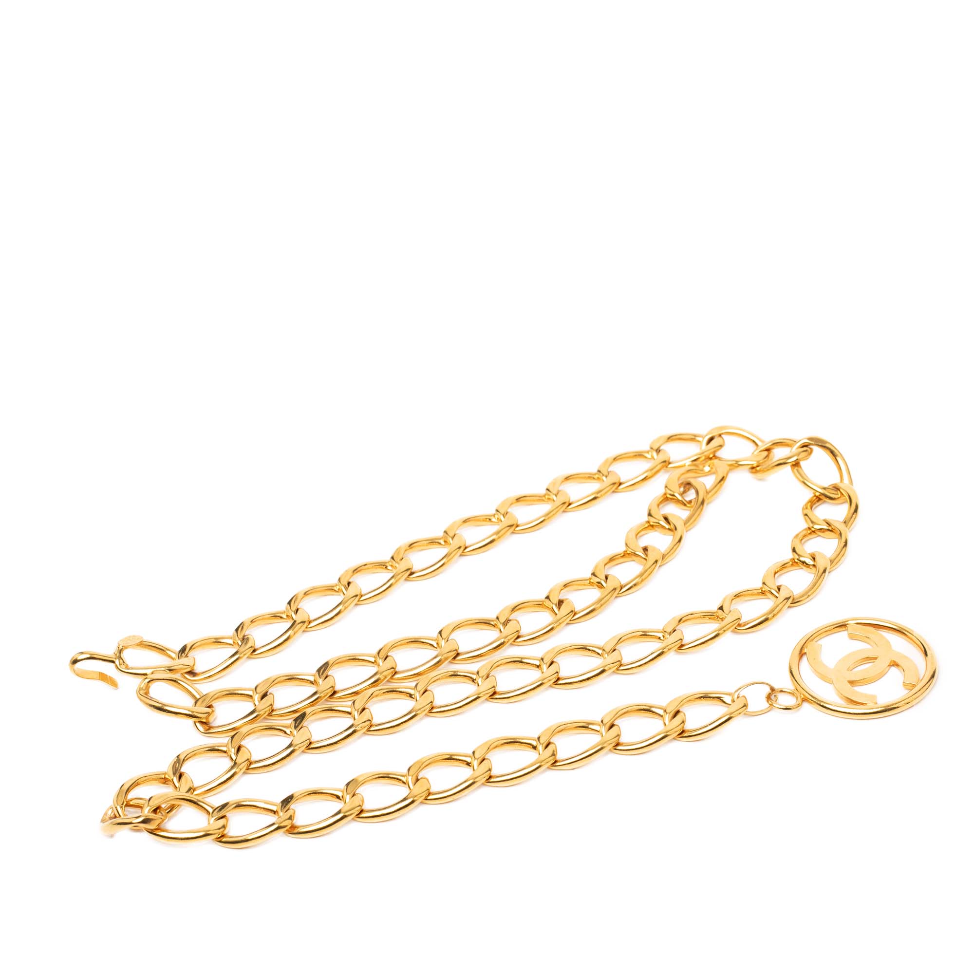 CC Gold  Plated Logo Chain Belt