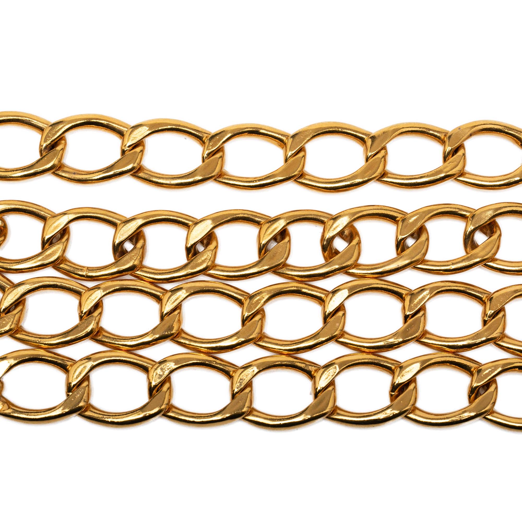 CC Gold  Plated Logo Chain Belt