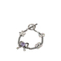 Silver Plated Crystal CC No. 5 Bow Charm Bracelet