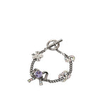 Silver Plated Crystal CC No. 5 Bow Charm Bracelet