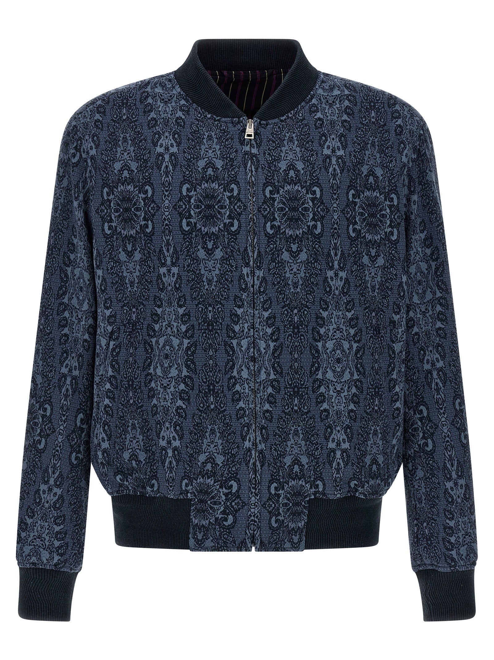 Etro Jacquard Bomber Jacket — blue