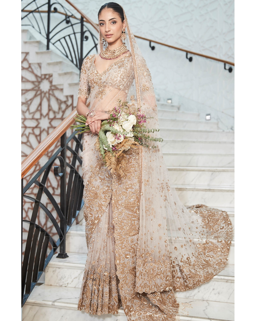 The Vintage Nizami Tulle Sari Set By KYNAH, Luxury Indian Fashion & Bridal Wear