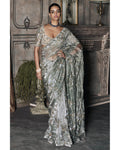 The Royal Savannah Jamshedpur Grey Sari By KYNAH, Luxury Indian Fashion & Bridal Wear