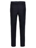 Etro Jacquard Cotton-Wool Trousers — Black