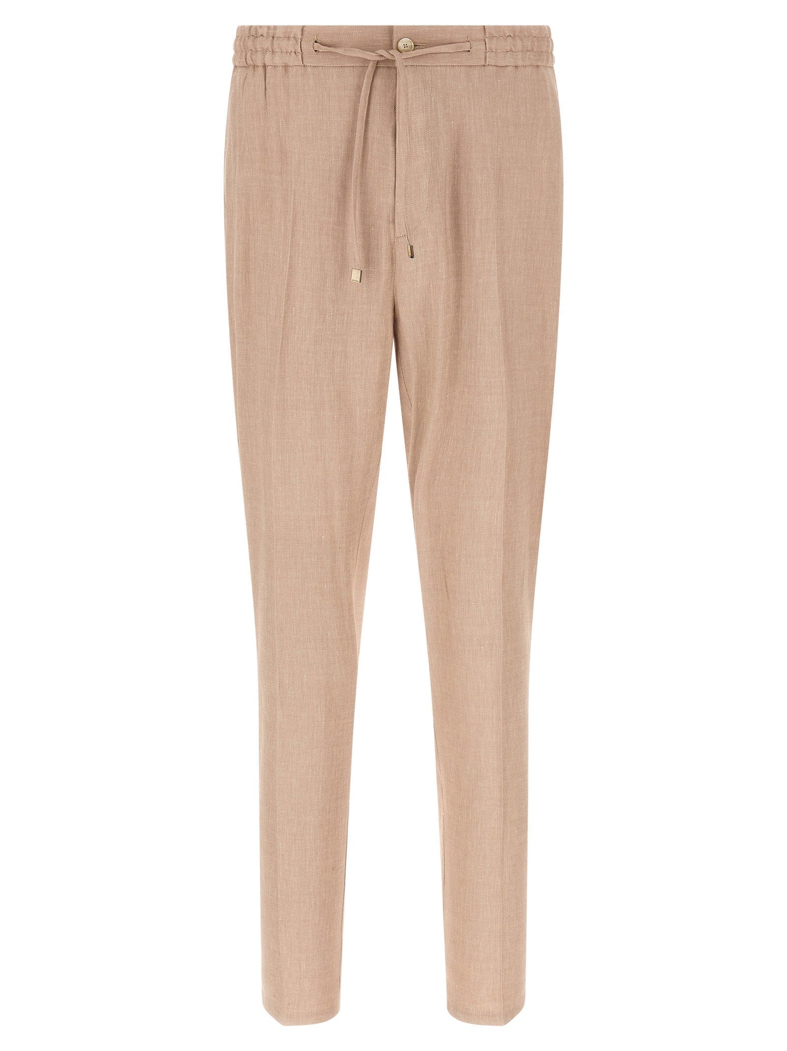 Etro Flamed Linen Blend Joggers — Beige