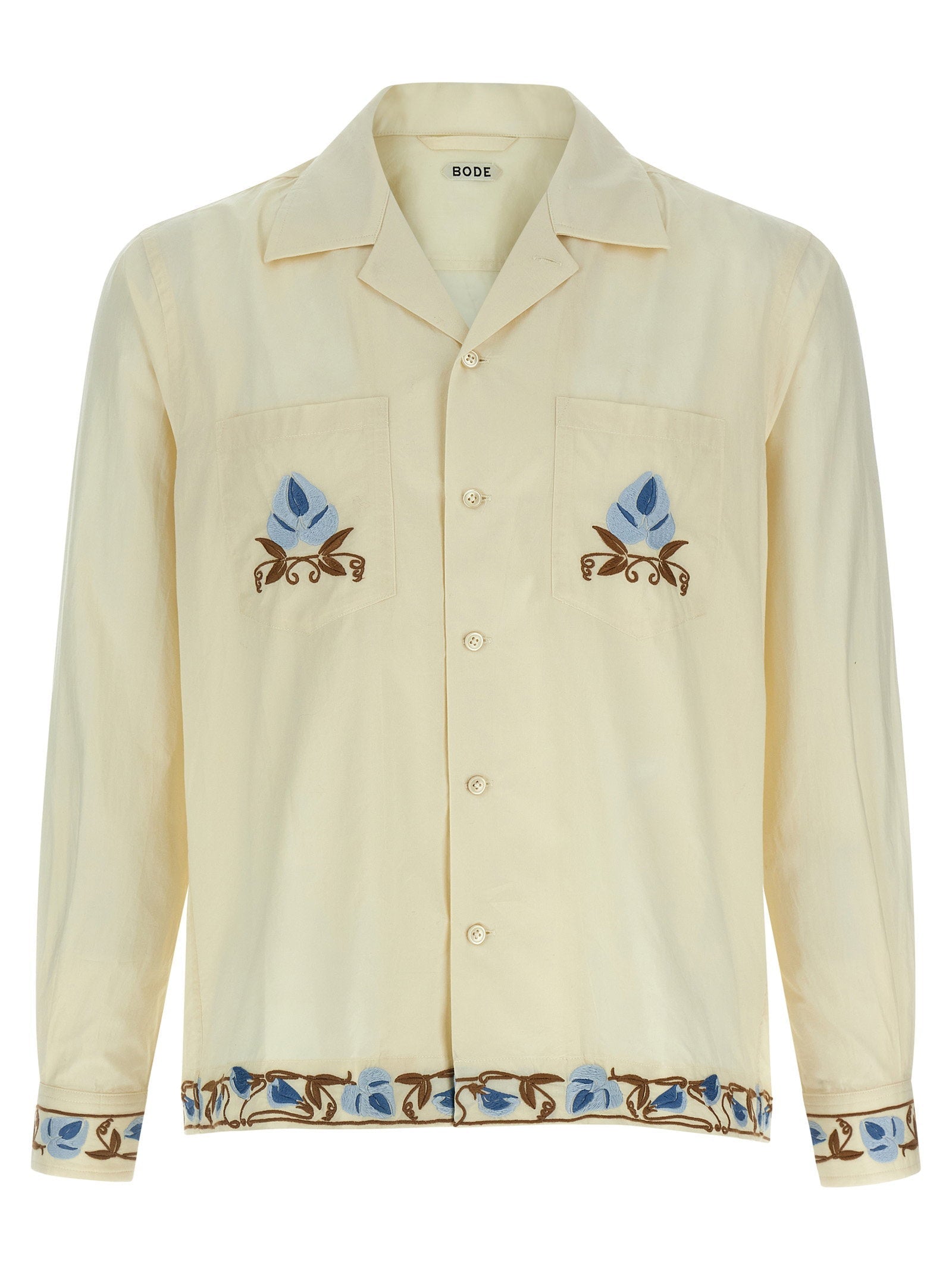 Bode Noveau Vine Shirt — cream