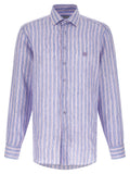 Etro Striped Linen Shirt — Lavender