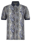 Etro Arnica Paisley Polo Shirt — navy