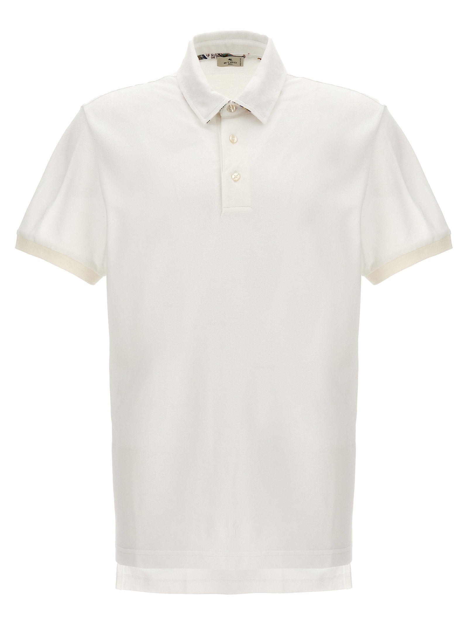 Etro Piqué Cotton Logo Polo Shirt — White