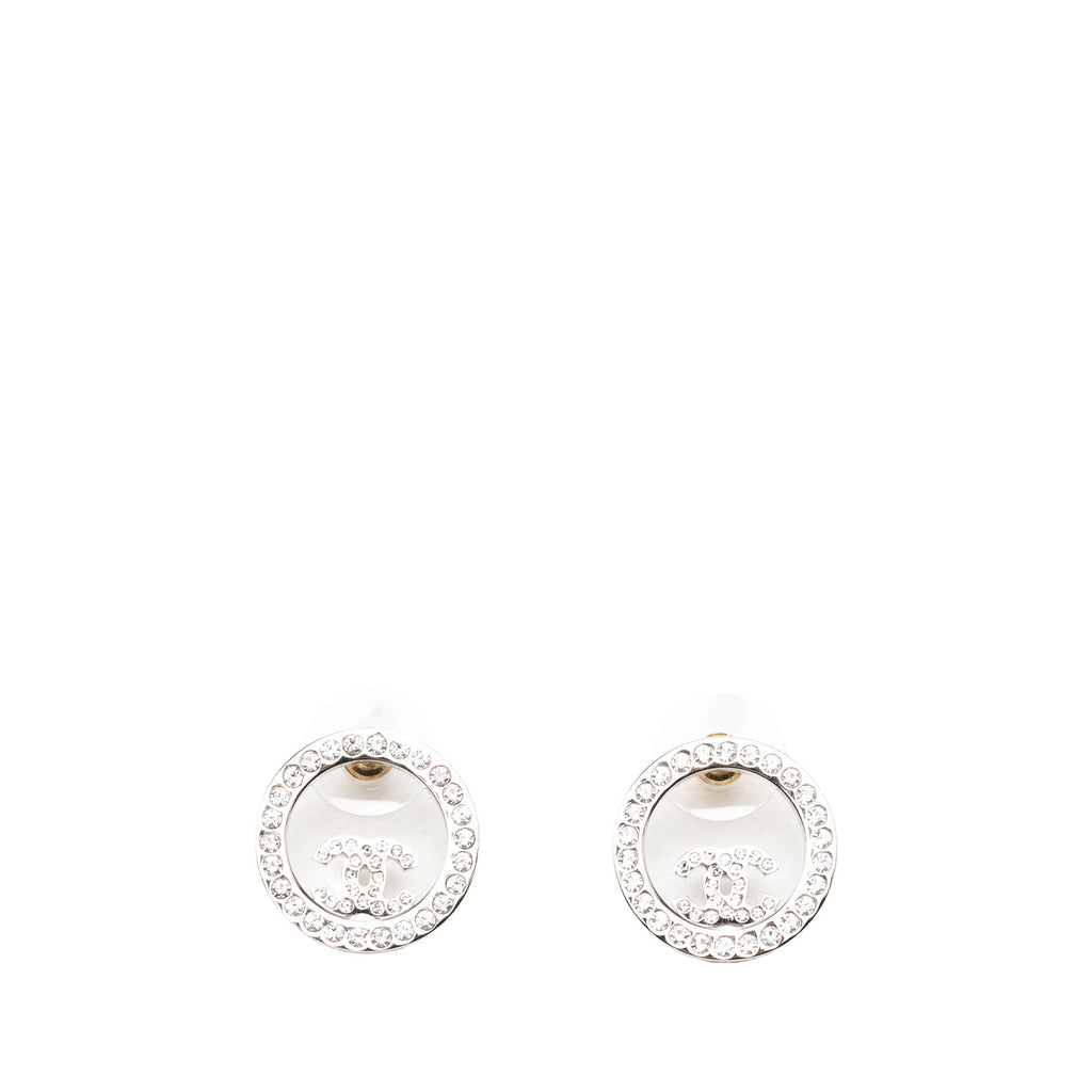 CC Brass Strass Push Back Earrings