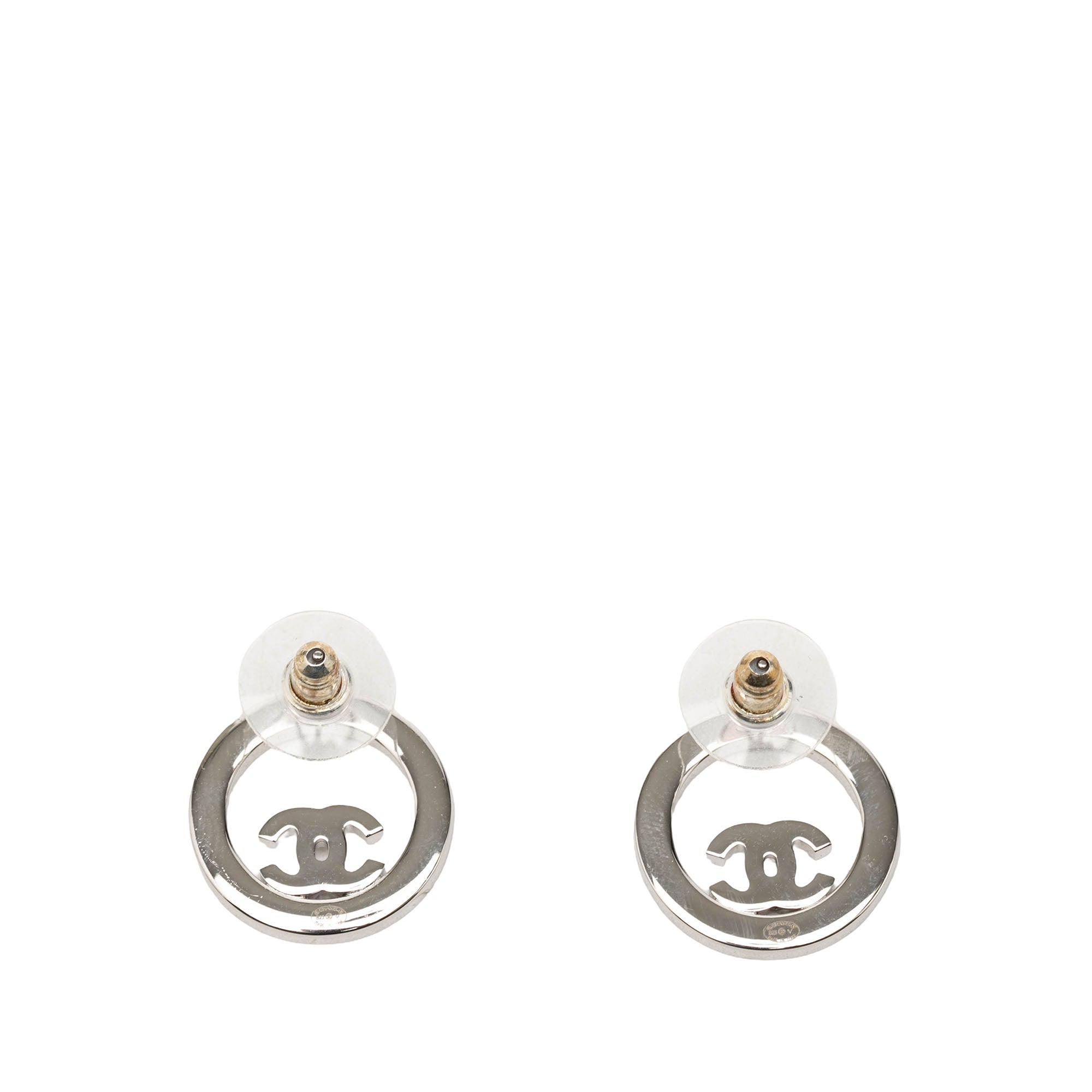 CC Brass Strass Push Back Earrings