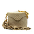 CC Quilted Lambskin Tassel Chain Vanity Bag