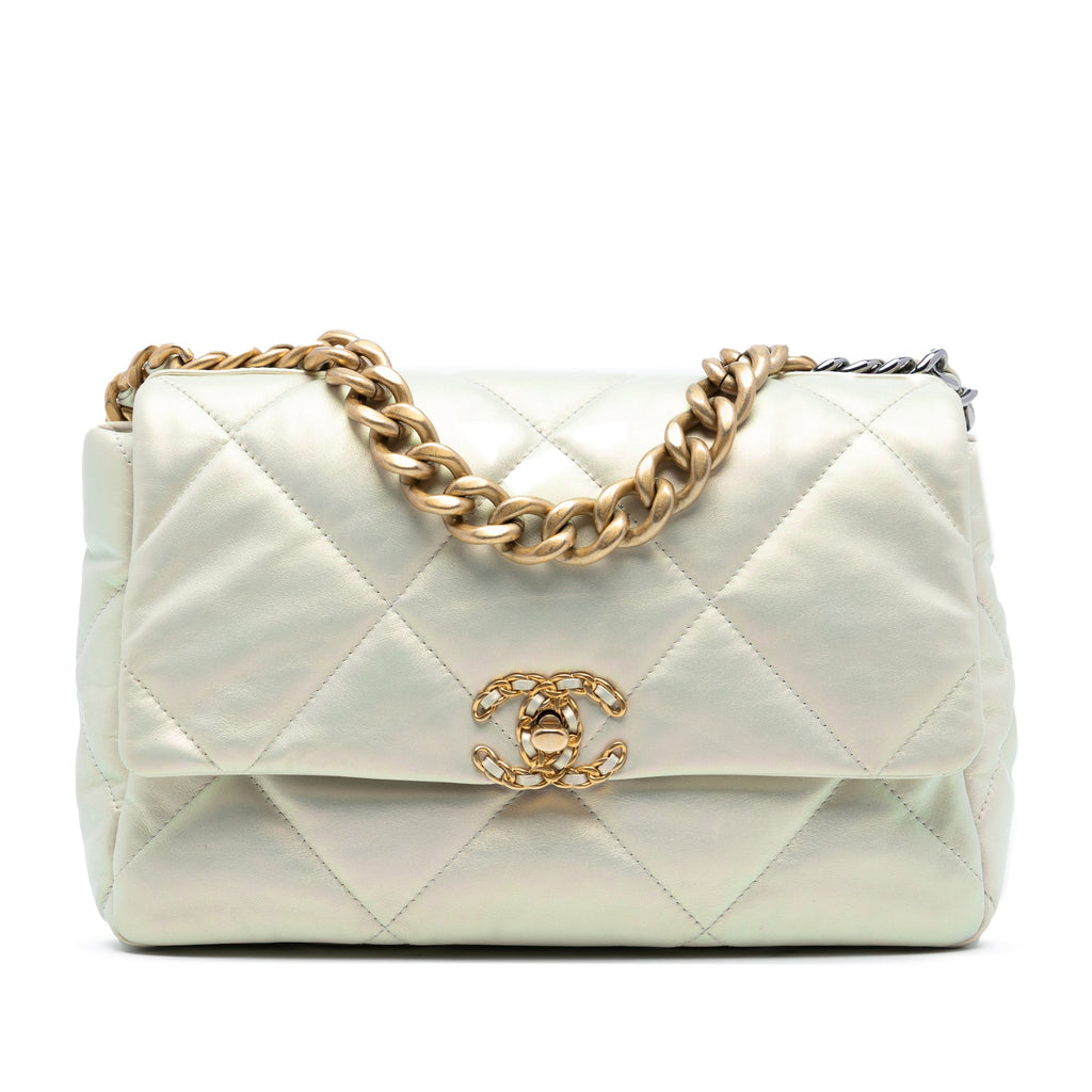 Large Iridescent Lambskin 19 Flap