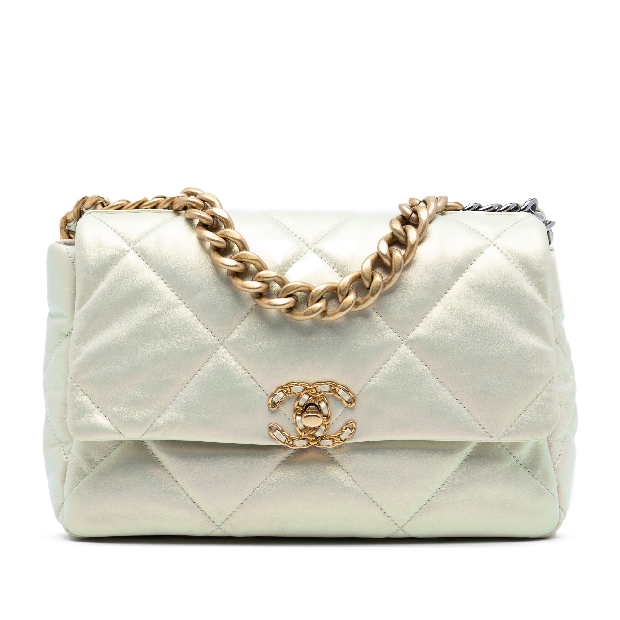 Large Iridescent Lambskin 19 Flap