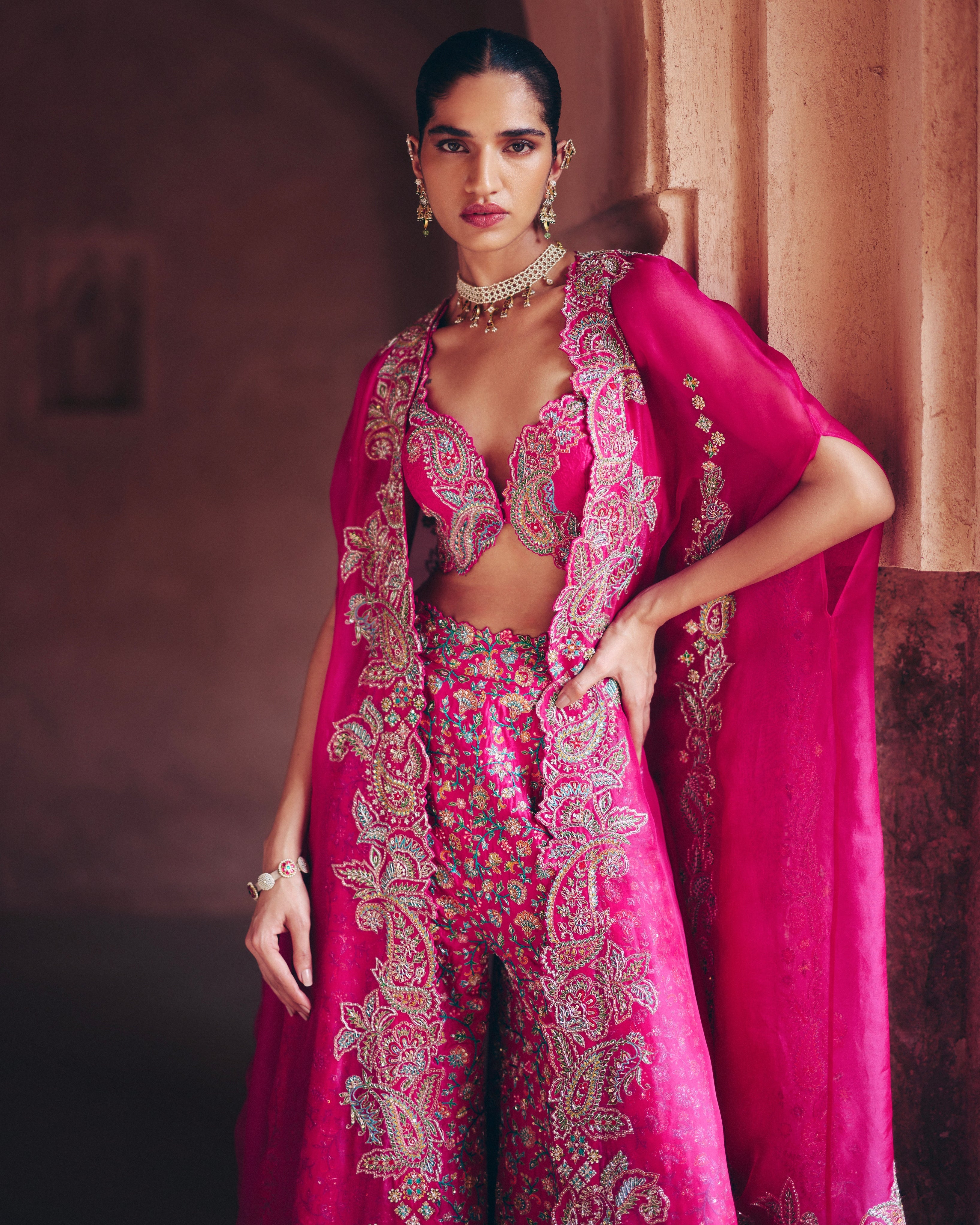 Malya Cape Set By KYNAH, Luxury Indian Fashion & Bridal Wear