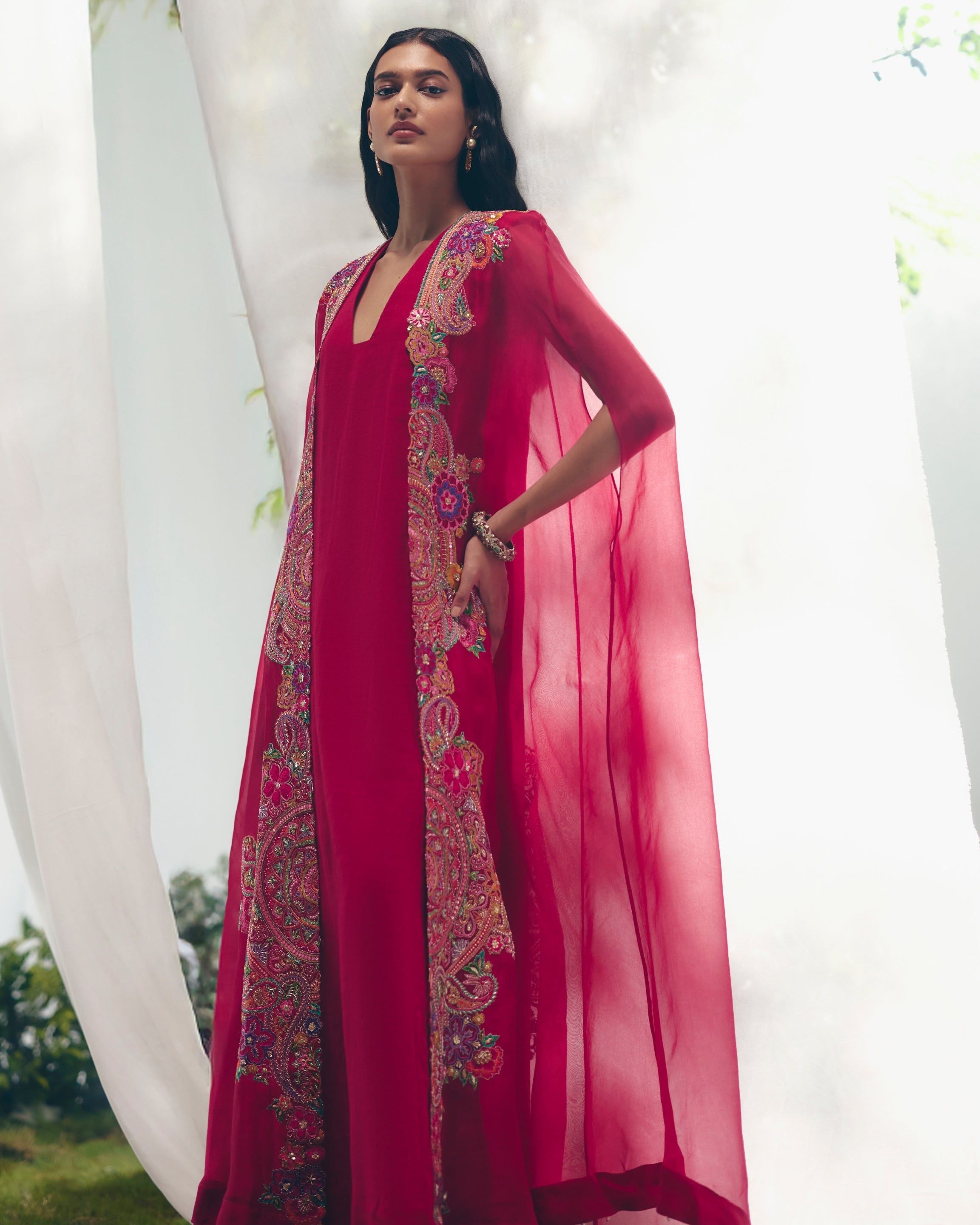 Aasika Cape Set By KYNAH, Luxury Indian Fashion & Bridal Wear