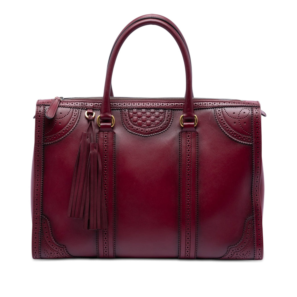 Microguccissima Trimmed Brogue Duilio Boston Bag