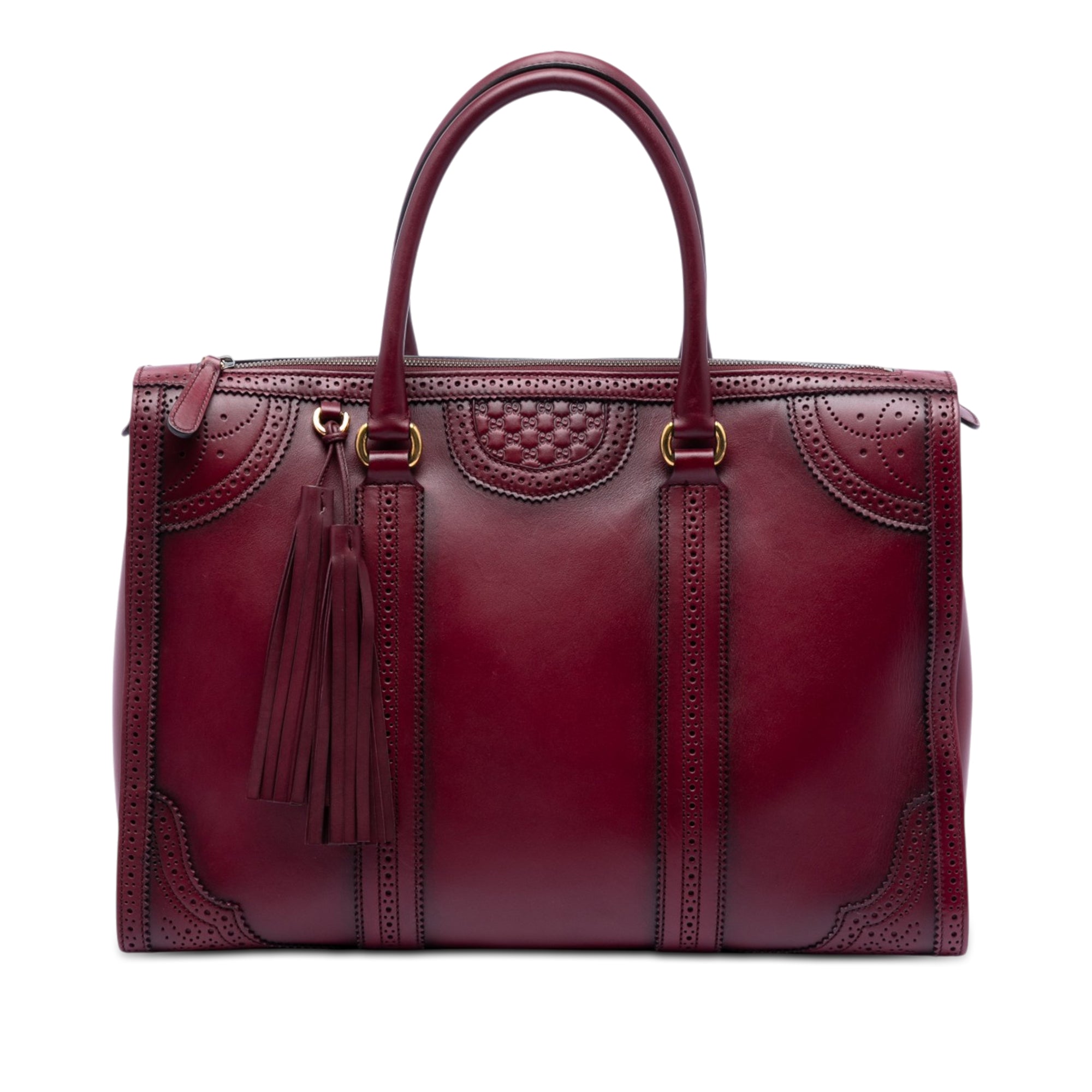 Microguccissima Trimmed Brogue Duilio Boston Bag