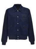 Wales Bonner Denim Varsity Jacket — Navy